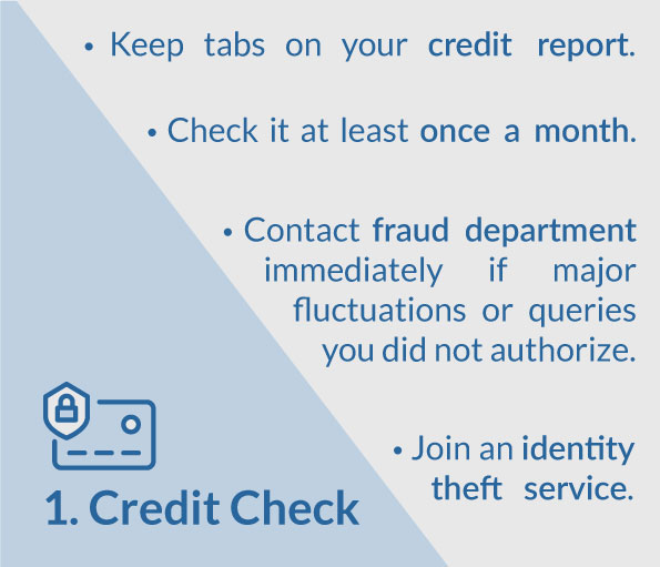 Fraud prevention and monitoring credit reports.