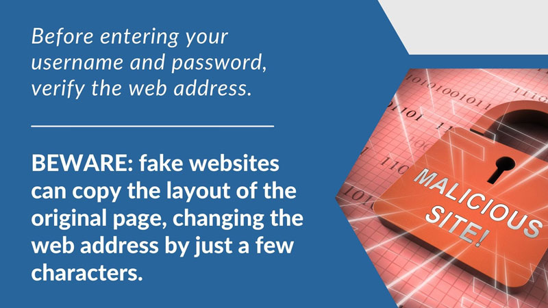 Tips for avoiding entering credentials into malicious sites.