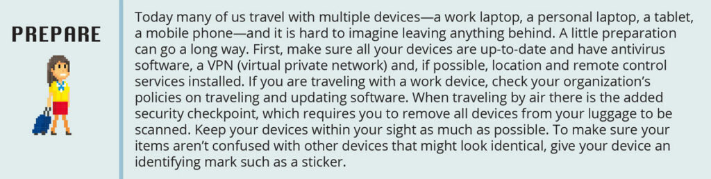 Security awareness tips for traveling.