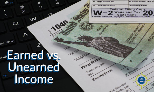 The difference between earned and unearned income.
