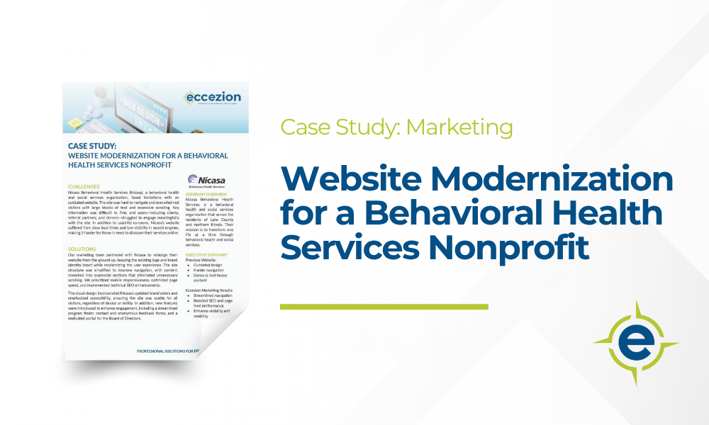 Website modernization for a behavioral health services nonprofit case study